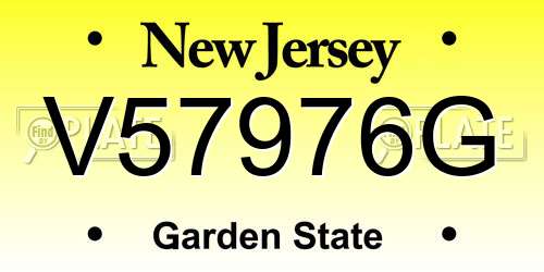 V57976G New Jersey License Plate