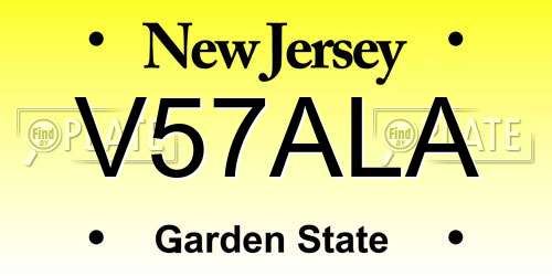 V57ALA New Jersey License Plate