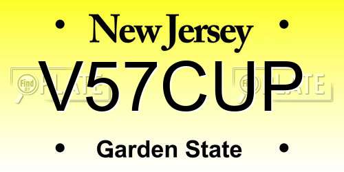 V57CUP New Jersey License Plate