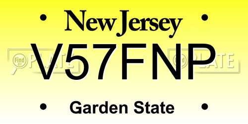 V57FNP New Jersey License Plate