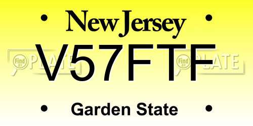 V57FTF New Jersey License Plate