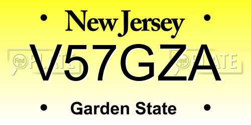 V57GZA New Jersey License Plate
