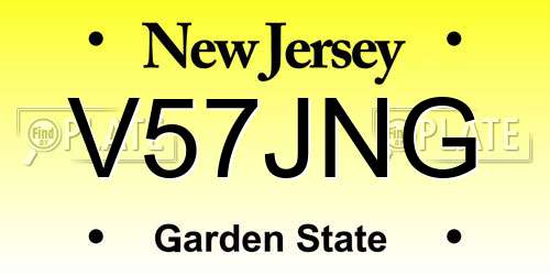 V57JNG New Jersey License Plate