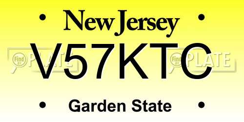 V57KTC New Jersey License Plate