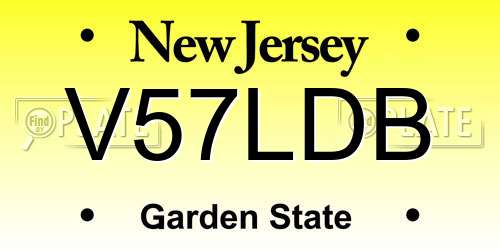 V57LDB New Jersey License Plate