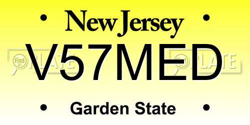 V57MED New Jersey License Plate