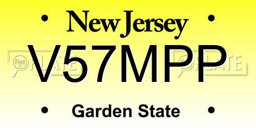 V57MPP New Jersey License Plate