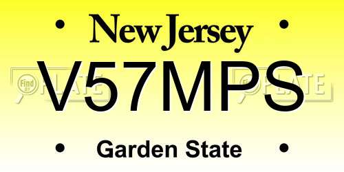 V57MPS New Jersey License Plate
