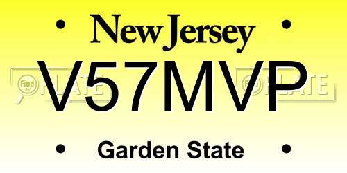 V57MVP New Jersey License Plate
