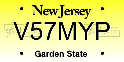 V57MYP New Jersey License Plate