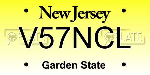V57NCL New Jersey License Plate