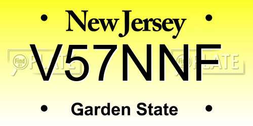 V57NNF New Jersey License Plate