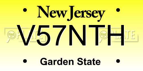 V57NTH New Jersey License Plate