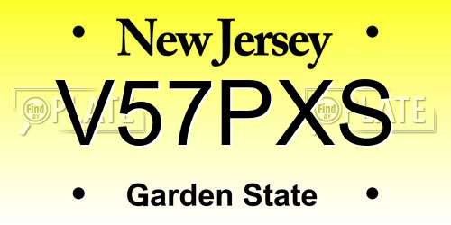 V57PXS New Jersey License Plate