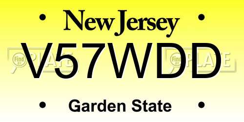 V57WDD New Jersey License Plate