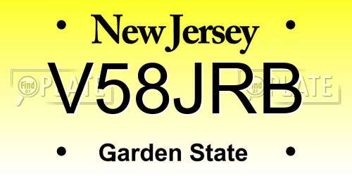 V58JRB New Jersey License Plate