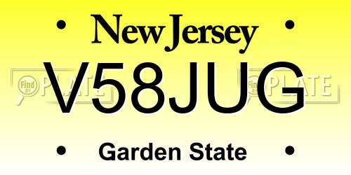 V58JUG New Jersey License Plate