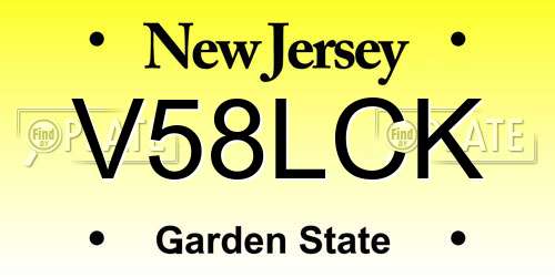 V58LCK New Jersey License Plate