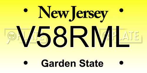 V58RML New Jersey License Plate