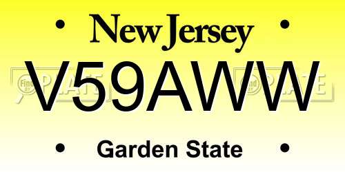 V59AWW New Jersey License Plate