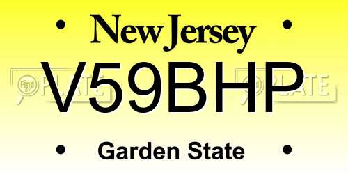 V59BHP New Jersey License Plate
