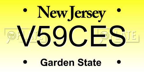 V59CES New Jersey License Plate
