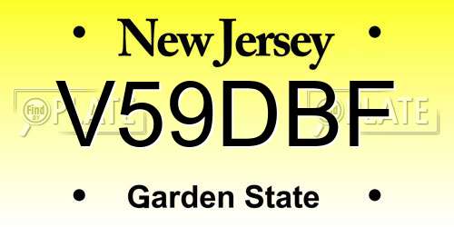 V59DBF New Jersey License Plate