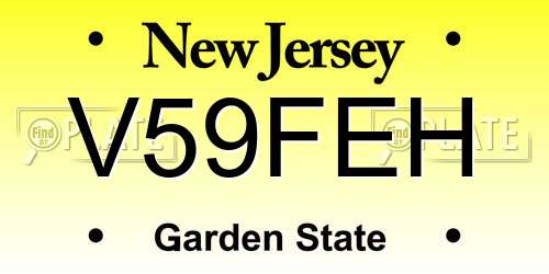 V59FEH New Jersey License Plate