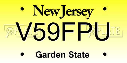 V59FPU New Jersey License Plate