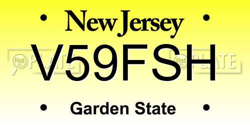 V59FSH New Jersey License Plate