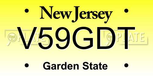 V59GDT New Jersey License Plate