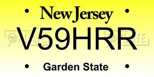 V59HRR New Jersey License Plate