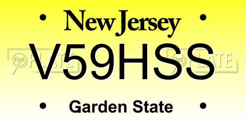 V59HSS New Jersey License Plate