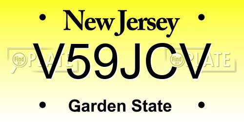 V59JCV New Jersey License Plate