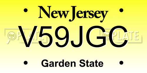 V59JGC New Jersey License Plate