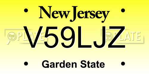 V59LJZ New Jersey License Plate