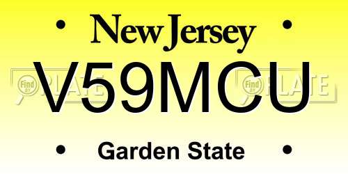 V59MCU New Jersey License Plate