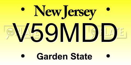 V59MDD New Jersey License Plate