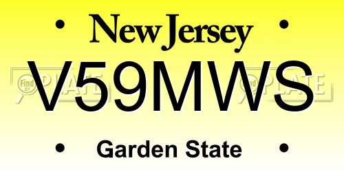 V59MWS New Jersey License Plate