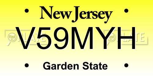 V59MYH New Jersey License Plate