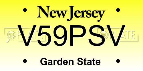 V59PSV New Jersey License Plate