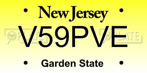 V59PVE New Jersey License Plate