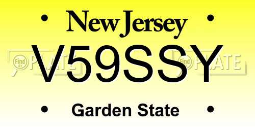 V59SSY New Jersey License Plate