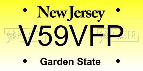 V59VFP New Jersey License Plate