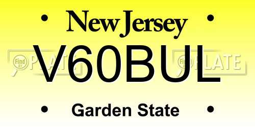 V60BUL New Jersey License Plate