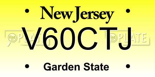 V60CTJ New Jersey License Plate