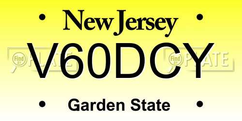 V60DCY New Jersey License Plate