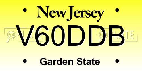 V60DDB New Jersey License Plate