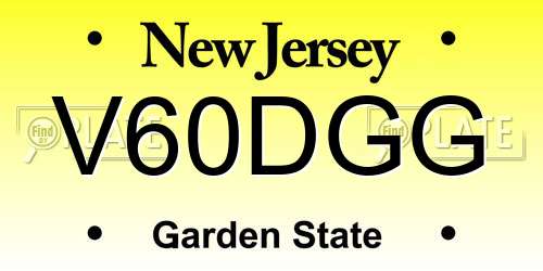 V60DGG New Jersey License Plate