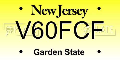 V60FCF New Jersey License Plate